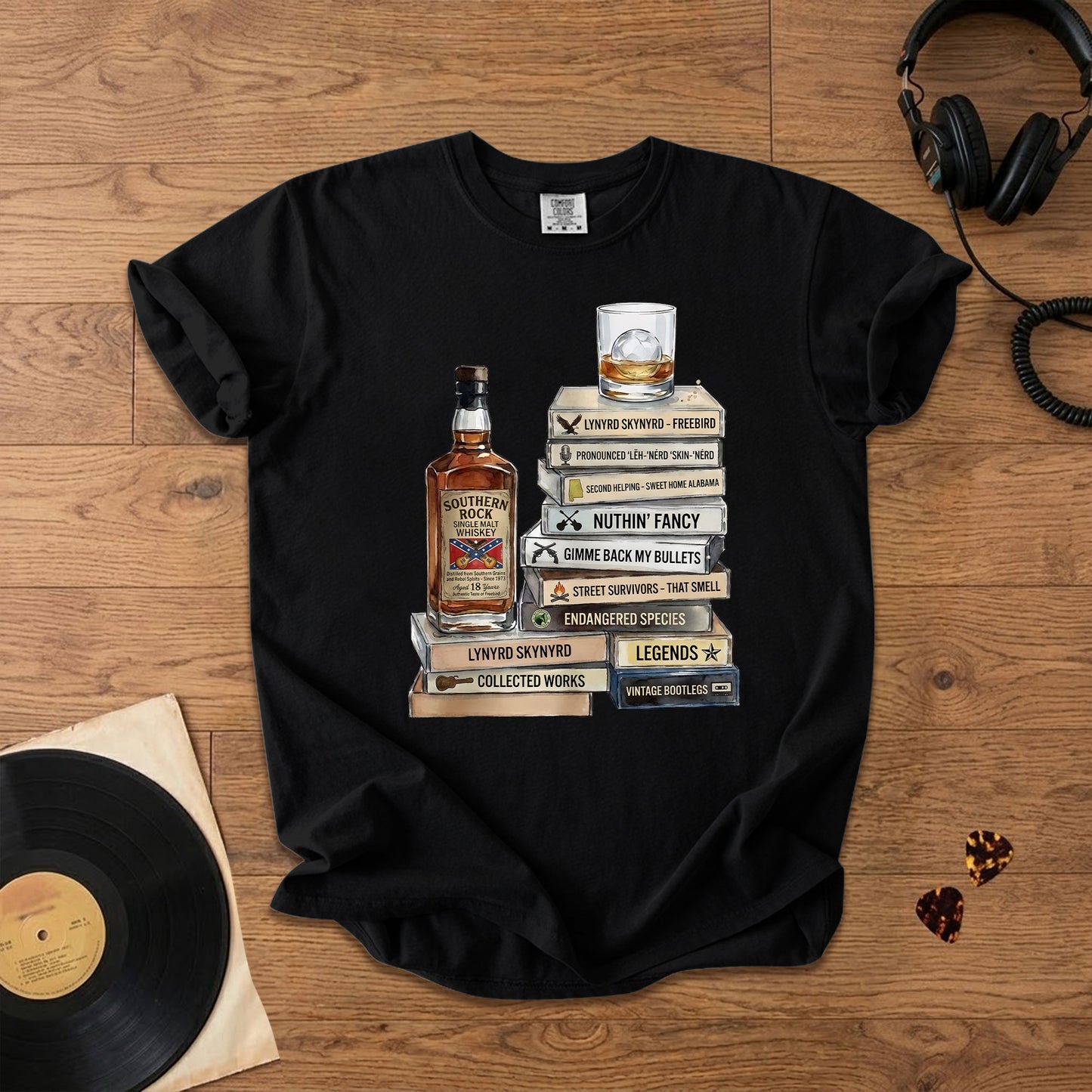 Lynyrd Skynyrd Cassette Album Collection T-Shirt – Retro Rock Music Lynyrd Skynyrd Merch Tee