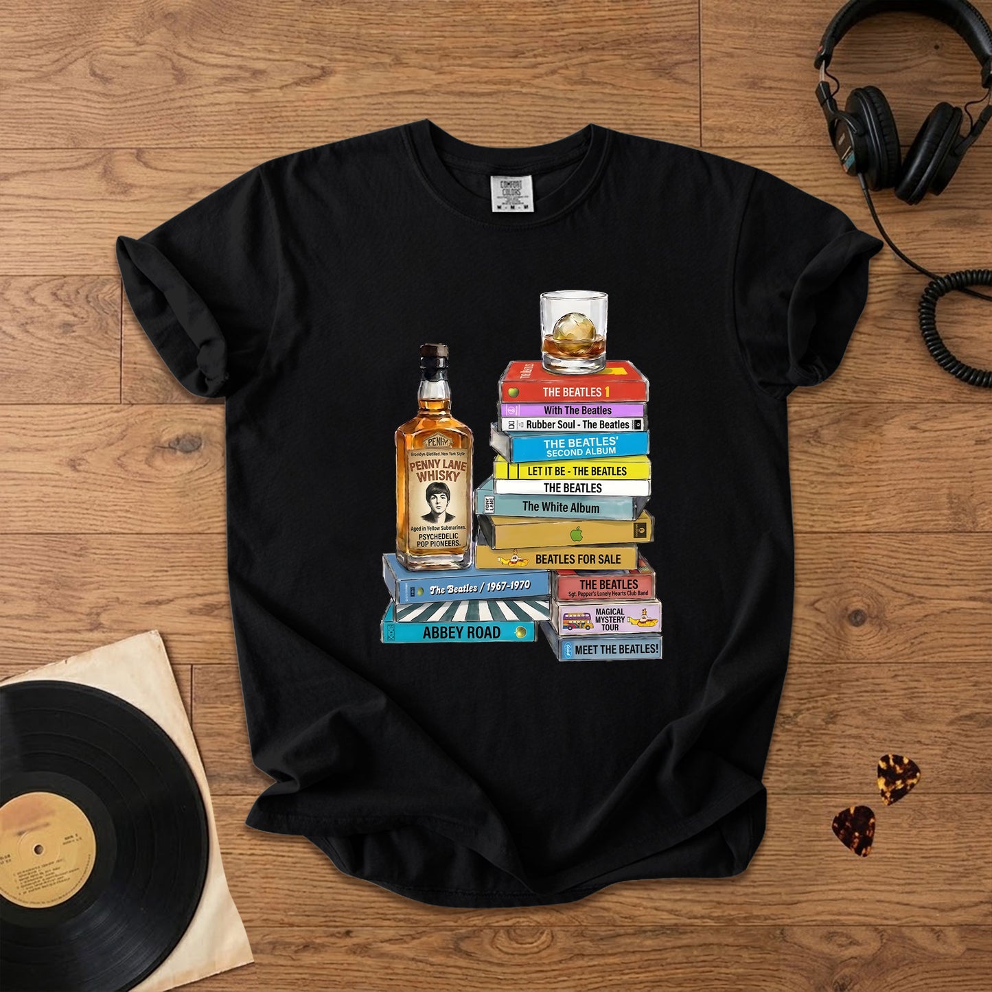 The Beatles Cassette Collection T-Shirt – Retro Music The Beatles Band Merch Tee