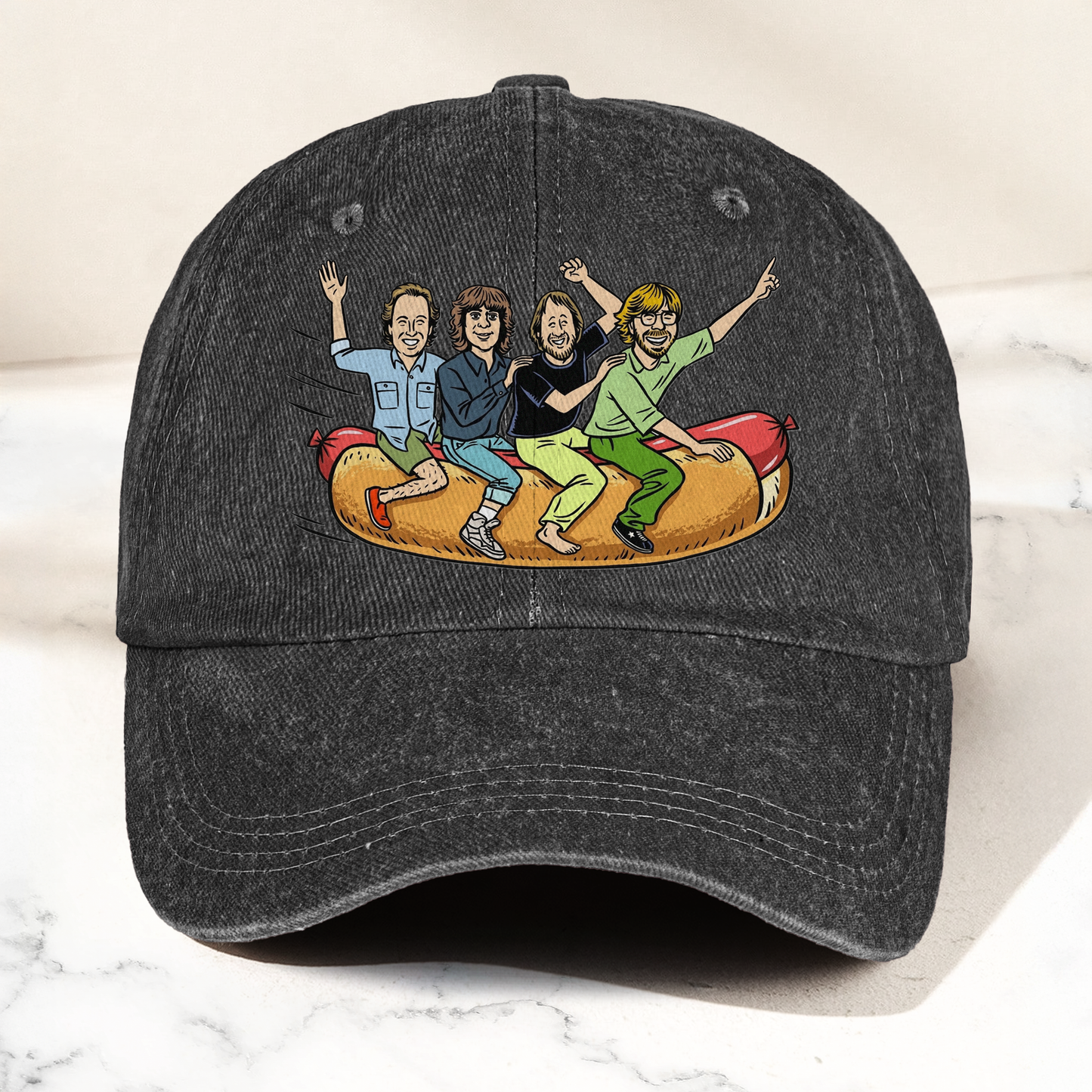 Phish Flying Hot Dog Vintage Denim Cap – Retro Music Band Cap Gift For Dad (With Box)