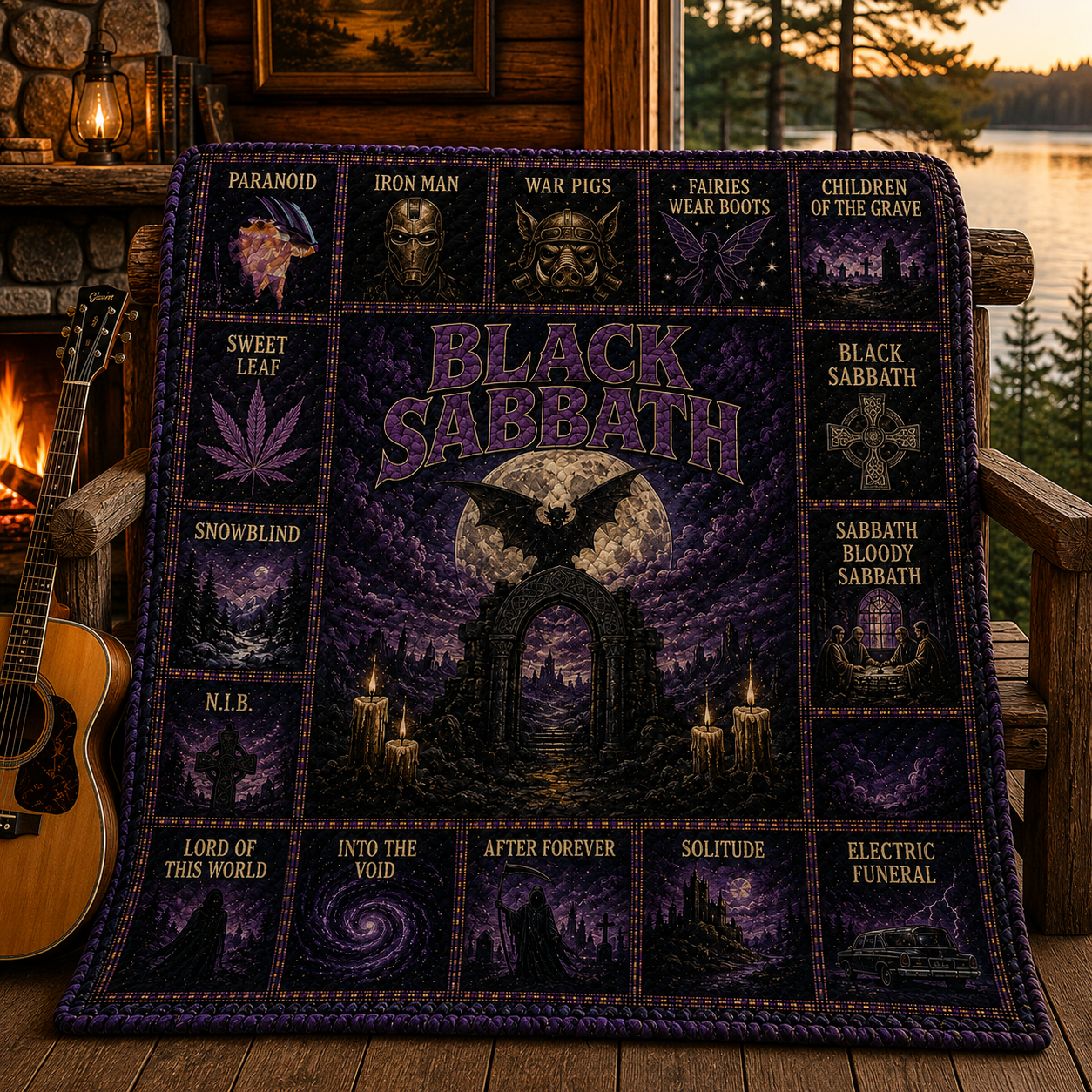 Black Sabbath Heavy Metal Quilt Blanket – A Psychedelic Journey In Every Stitch