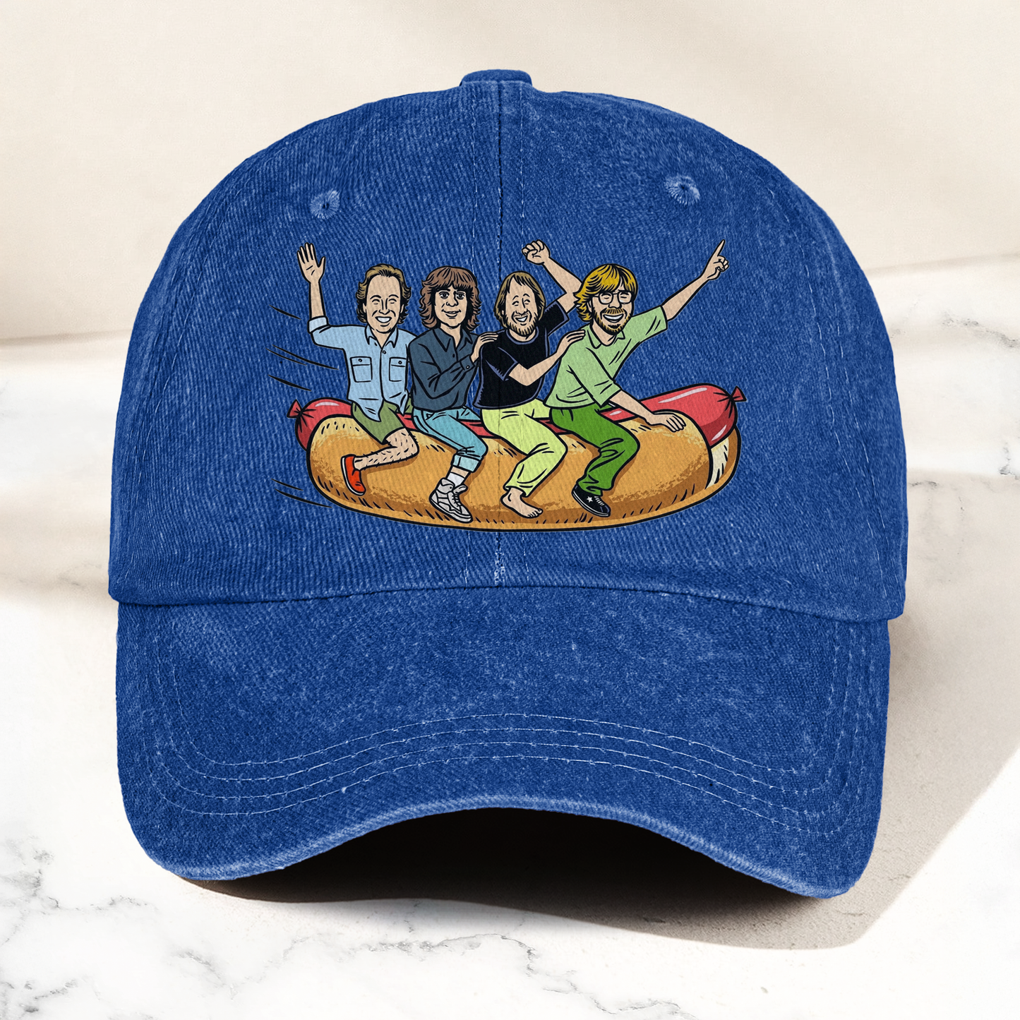 Phish Flying Hot Dog Vintage Denim Cap – Retro Music Band Cap Gift For Dad (With Box)