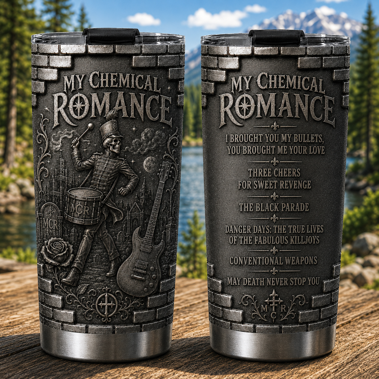 My Chemical Romance 3D Printed Stainless Steel Tumbler - Emo Rock Travel Mug
