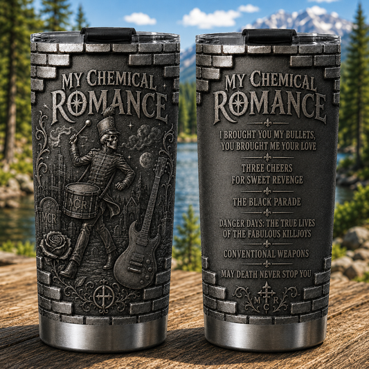My Chemical Romance 3D Printed Stainless Steel Tumbler - Emo Rock Travel Mug