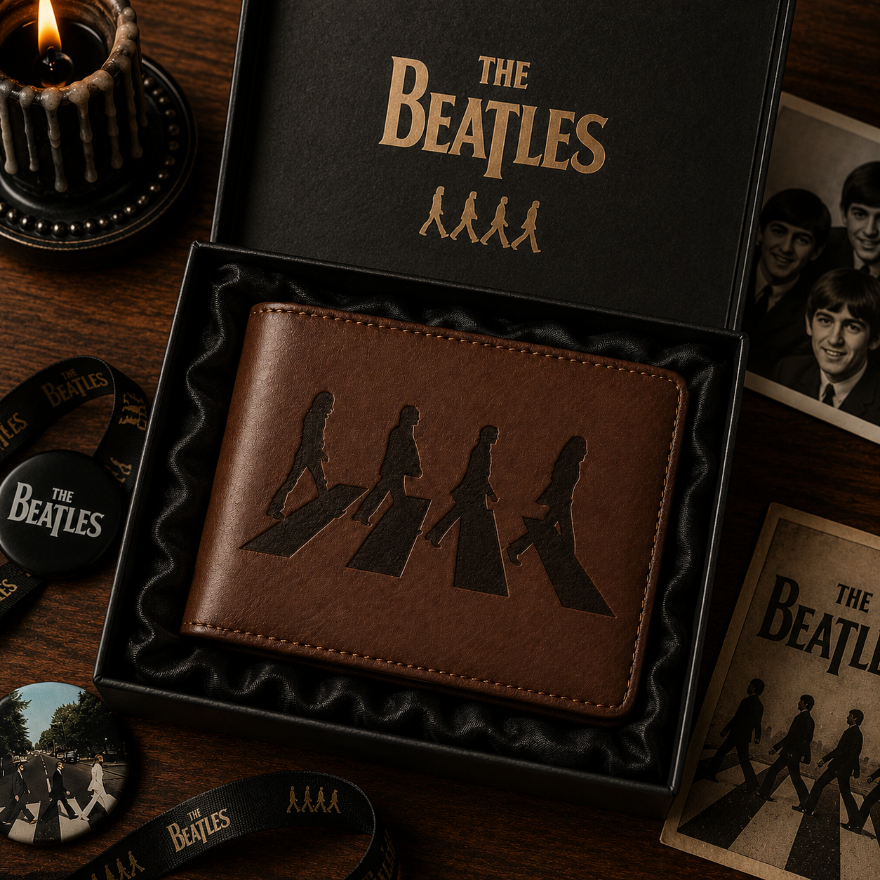 The Beatles Abbey Road Wallet –  The Beatles Inspired Leather Wallet (With Box)