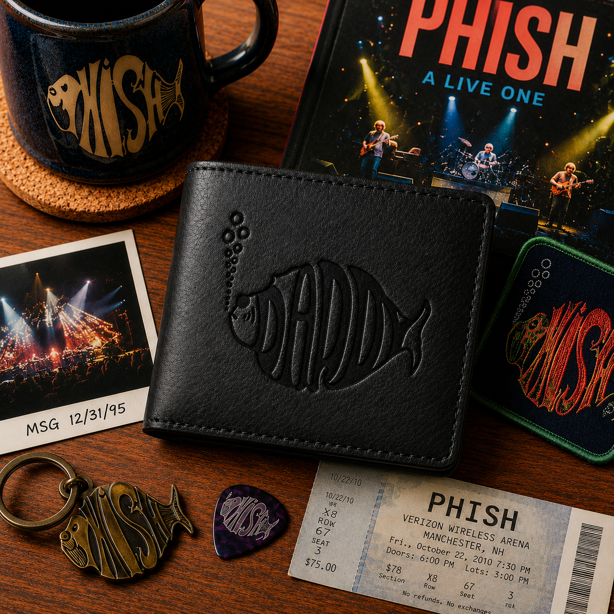 Phish Dad Wallet – Phish Band Logo Inspired Leather Wallet (With Box)