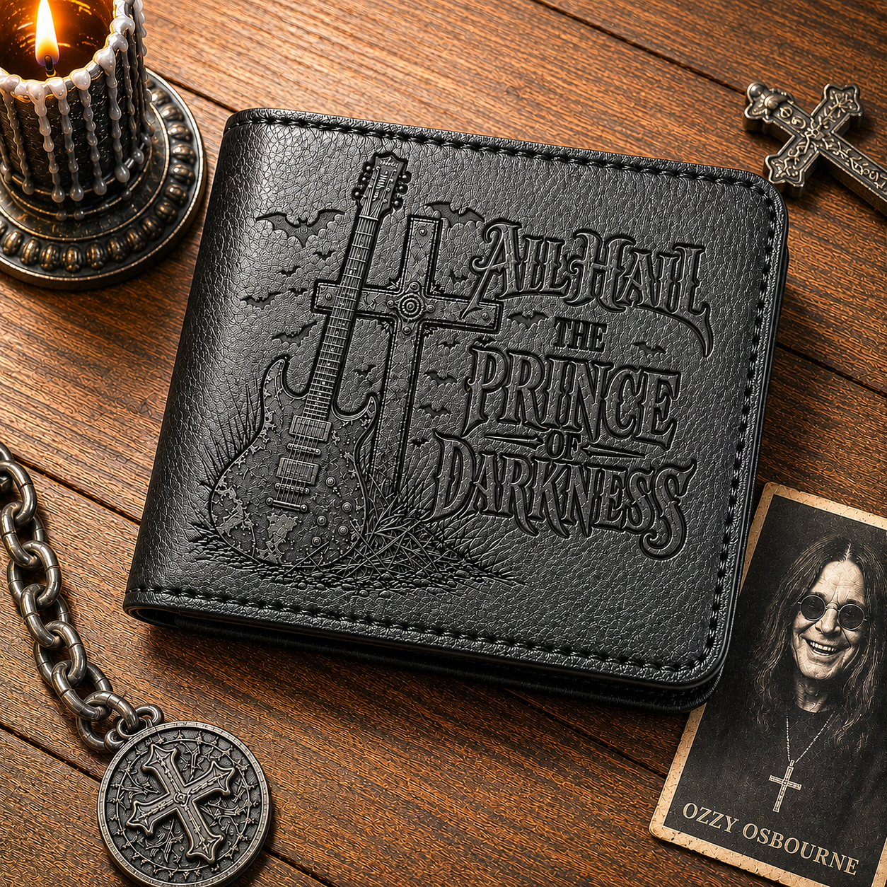 All Hail The Prince Of Darkness Wallet –  Ozzy Osbourne Inspired Leather Wallet (With Box)