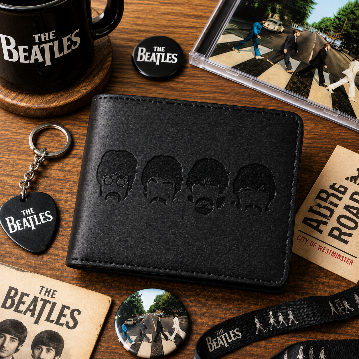 The Beatles Portrait Wallet –  The Beatles Inspired Leather Wallet (With Box)
