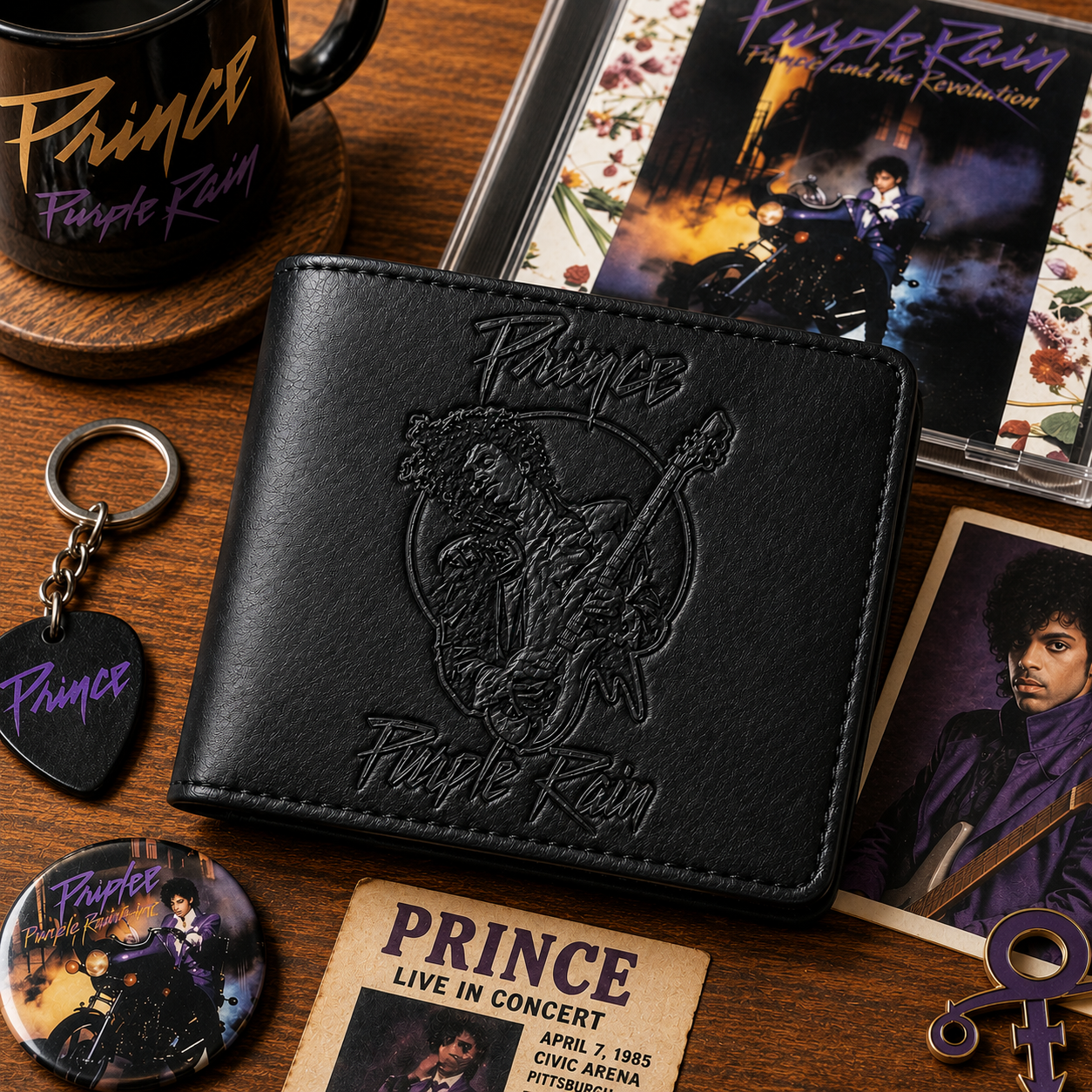 Prince Wallet –  Prince Inspired Leather Wallet (With Box)