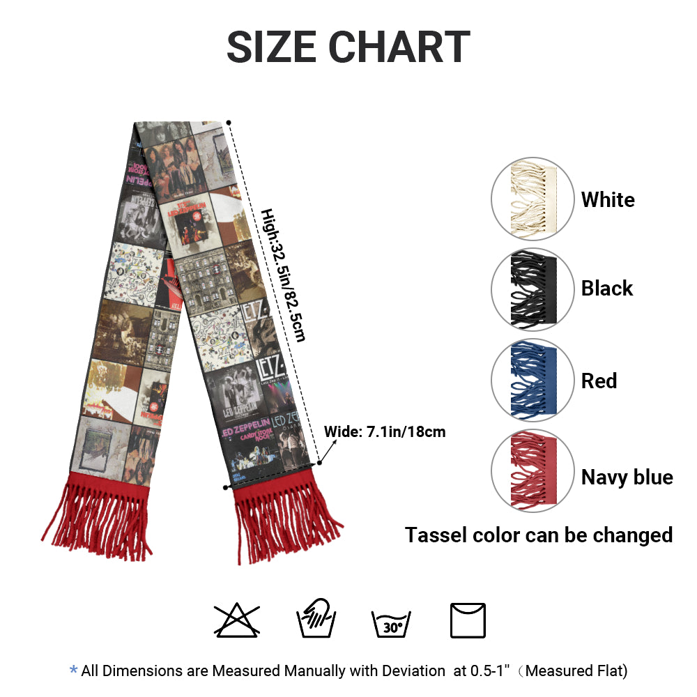 Led Zeppelin Album Collage Scarf – Vintage Rock Fan Gift