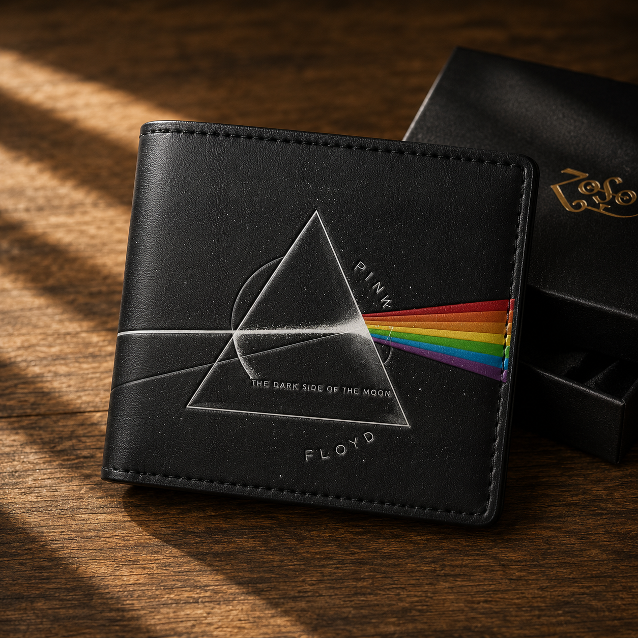 Pink Floyd Dark Side Wallet – Classic Rock Inspired Leather Wallet (With Box)