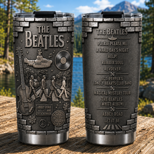 The Beatles Abbey Road Insulated Tumbler - 3D Embossed Yellow Submarine Travel Cup