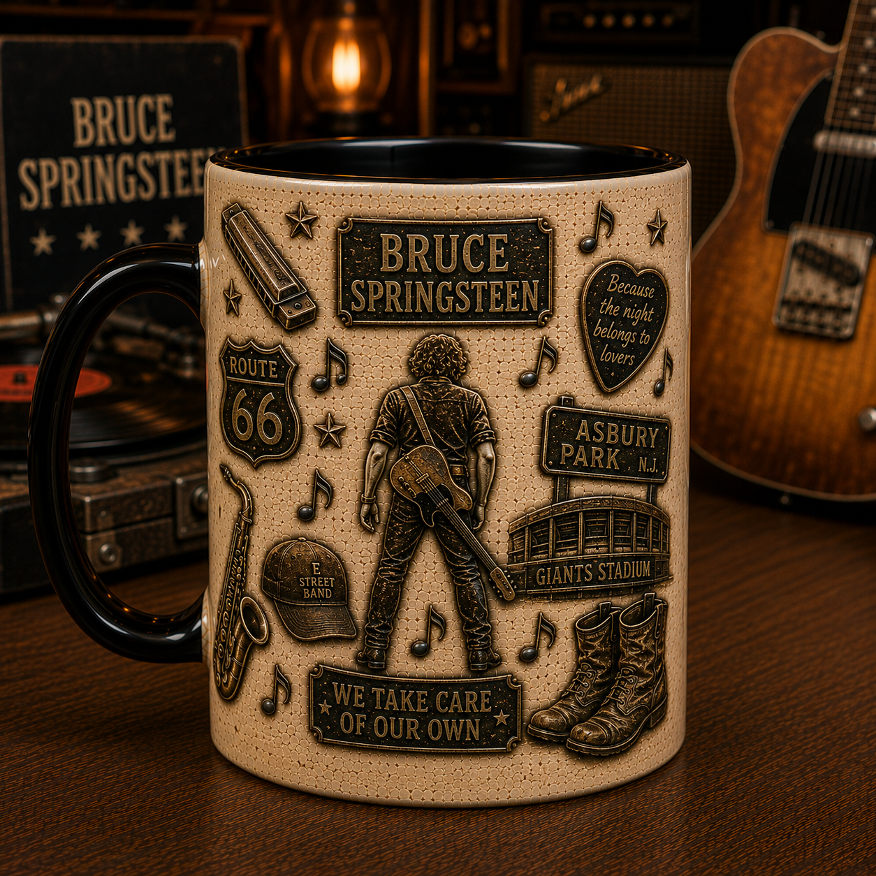 Bruce Springsteen Mug – Born to Run & Born in the U.S.A. Ceramic Coffee Mug, The Boss Gift