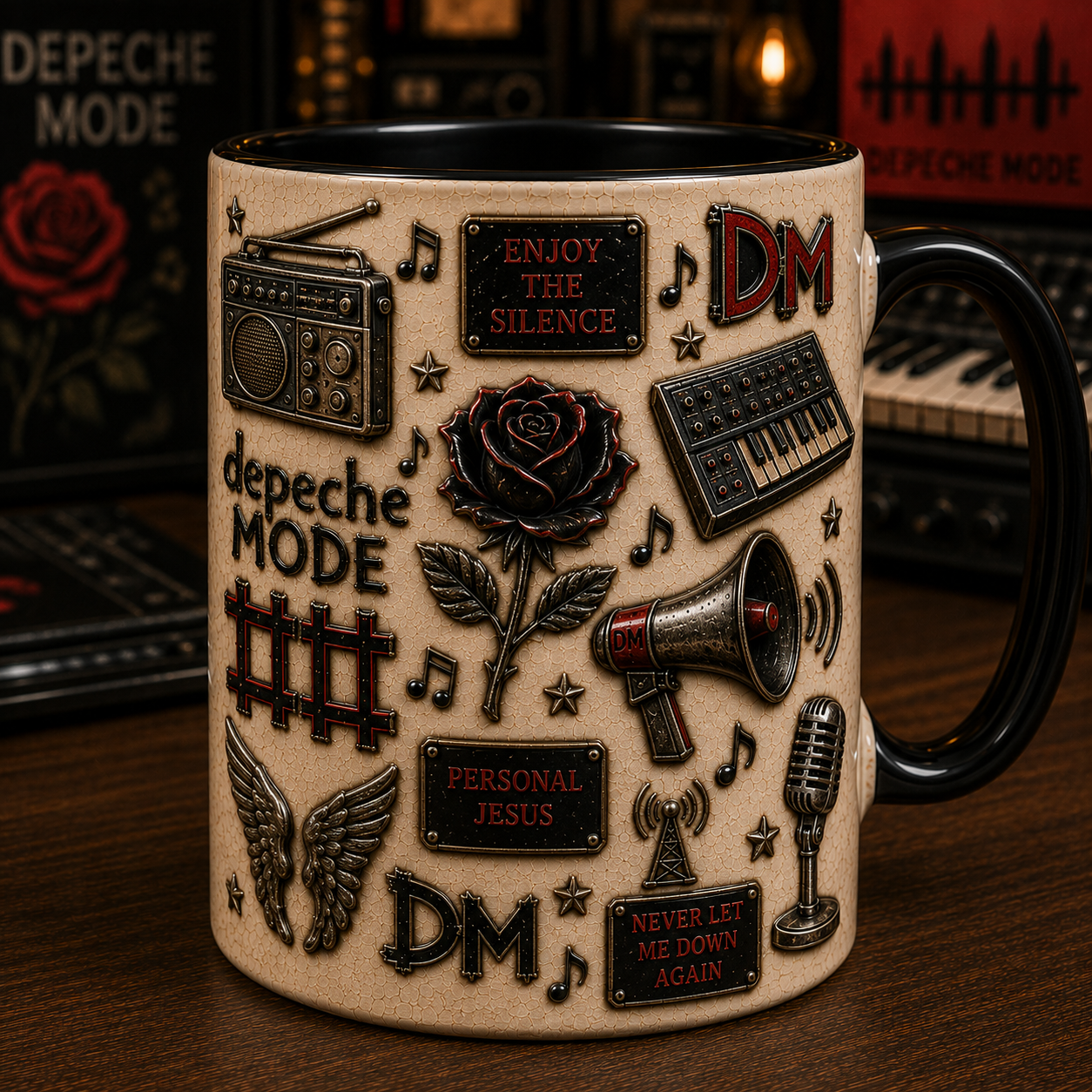Depeche Mode Mug – Just Can’t Get Enough Synth-Pop Coffee Cup, Retro New Wave Music Gift for Fans