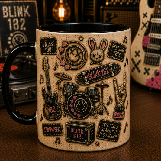 Blink-182 Mug – I Miss You & Feeling This Coffee Cup, Pop Punk Gift for Blink-182 Fans