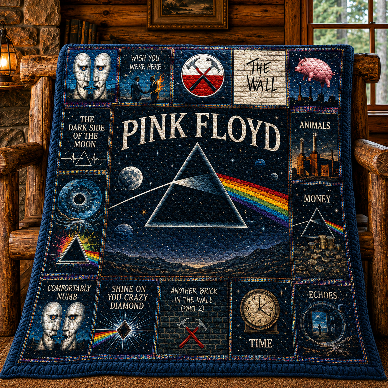 Pink Floyd Progressive Rock Quilt Blanket – A Psychedelic Journey In Every Stitch