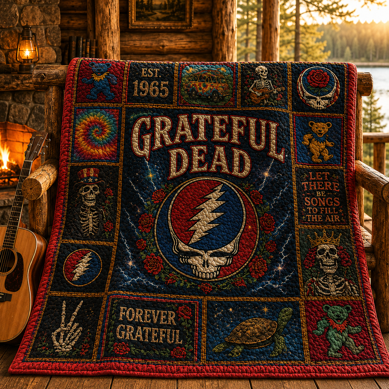 Grateful Dead Psychedelic Quilt Blanket – A Long Strange Trip In Every Stitch