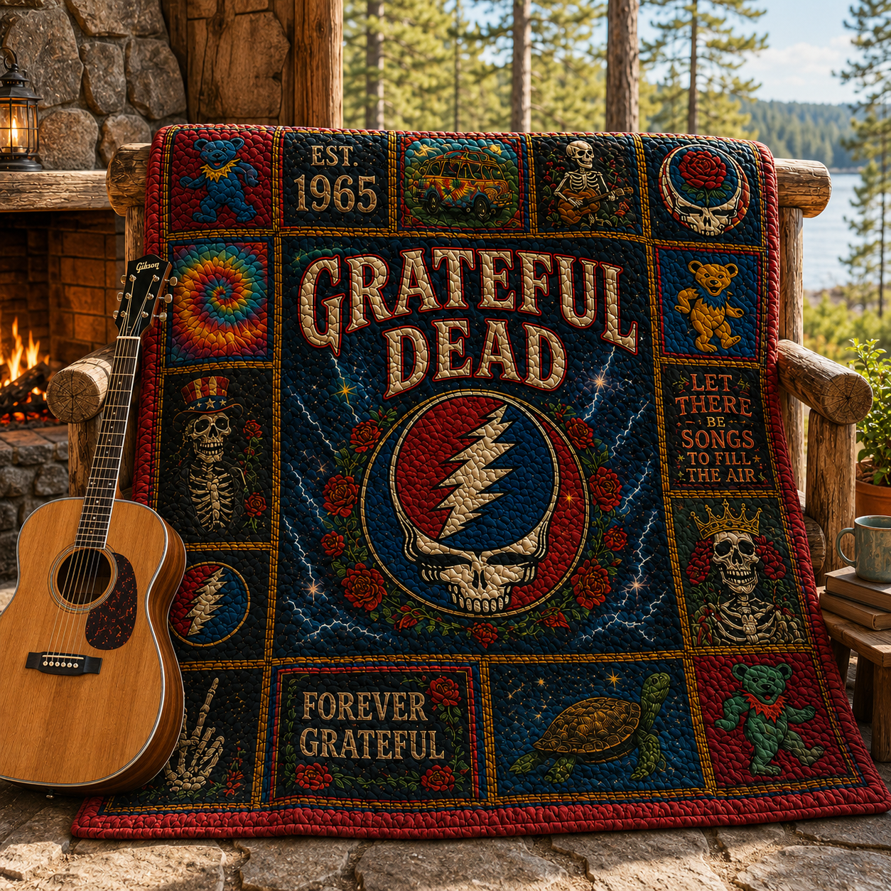 Grateful Dead Psychedelic Quilt Blanket – A Long Strange Trip In Every Stitch