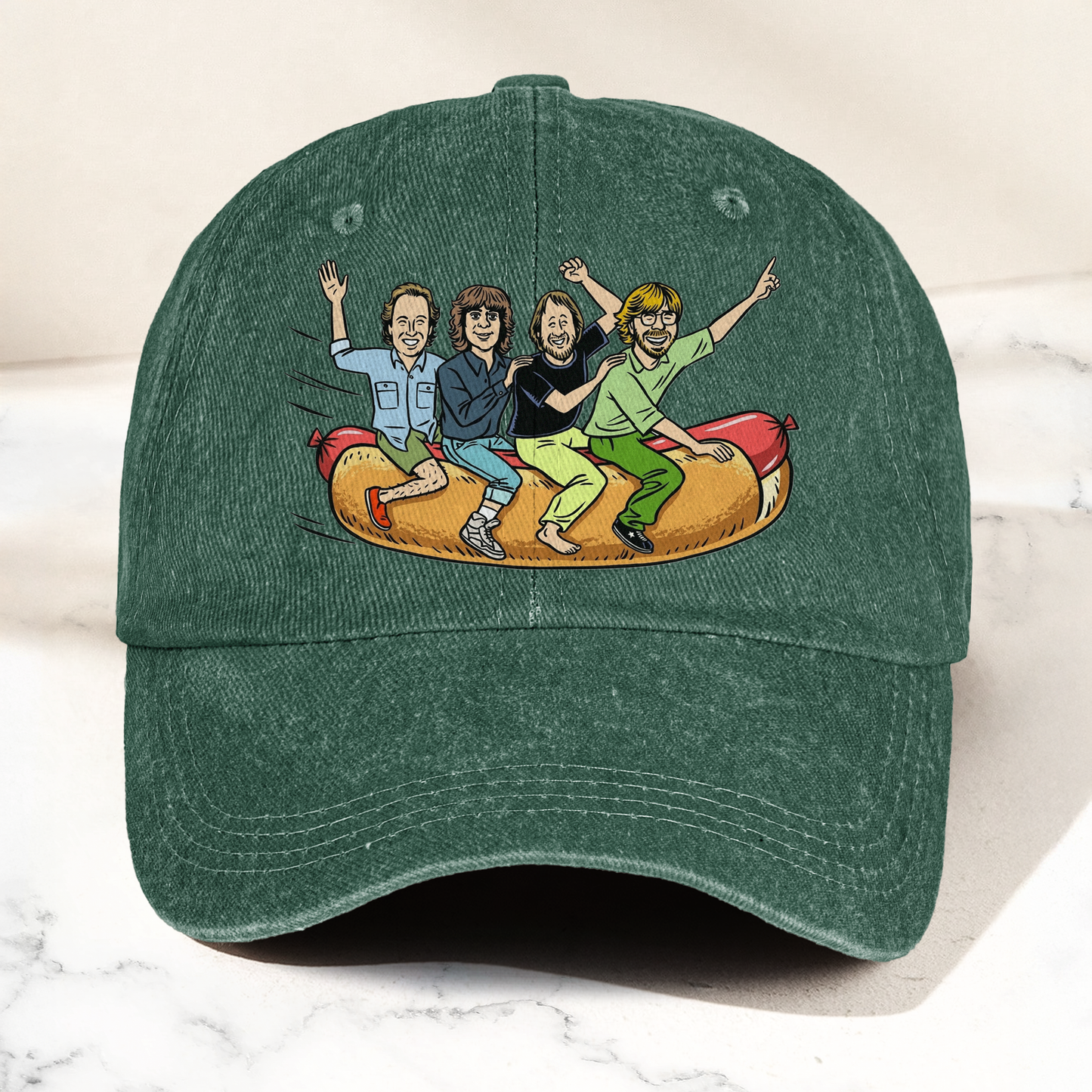 Phish Flying Hot Dog Vintage Denim Cap – Retro Music Band Cap Gift For Dad (With Box)