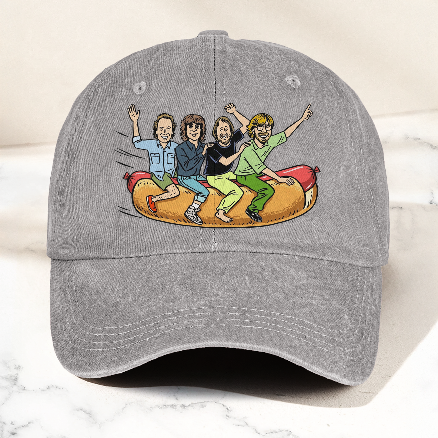 Phish Flying Hot Dog Vintage Denim Cap – Retro Music Band Cap Gift For Dad (With Box)