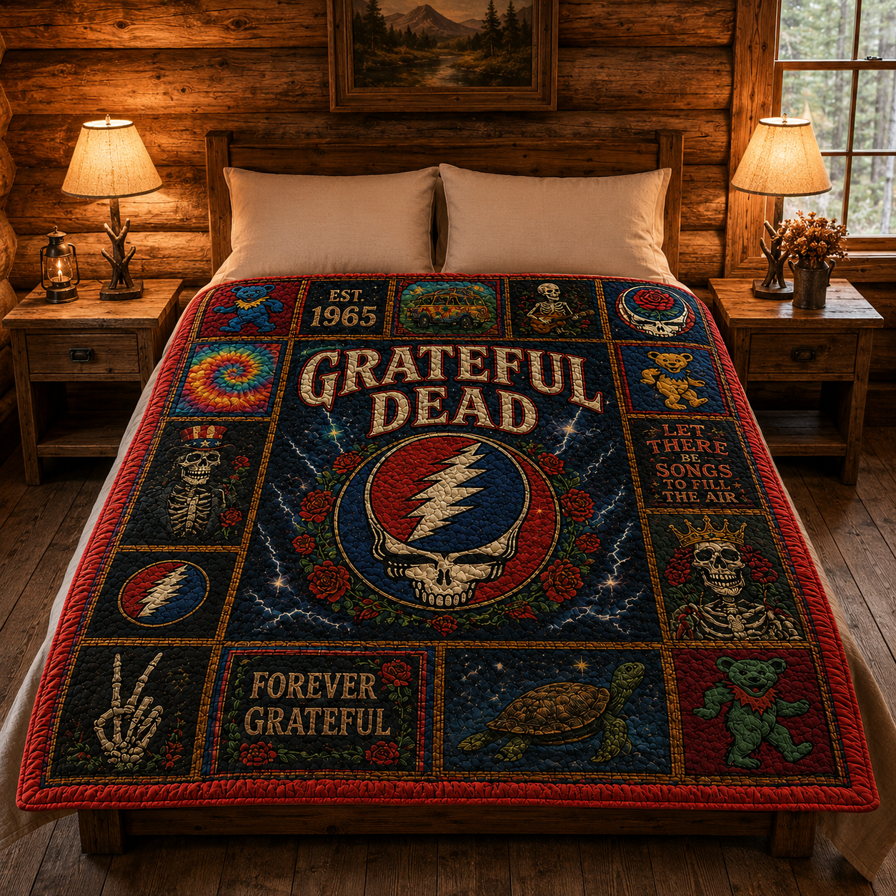 Grateful Dead Psychedelic Quilt Blanket – A Long Strange Trip In Every Stitch
