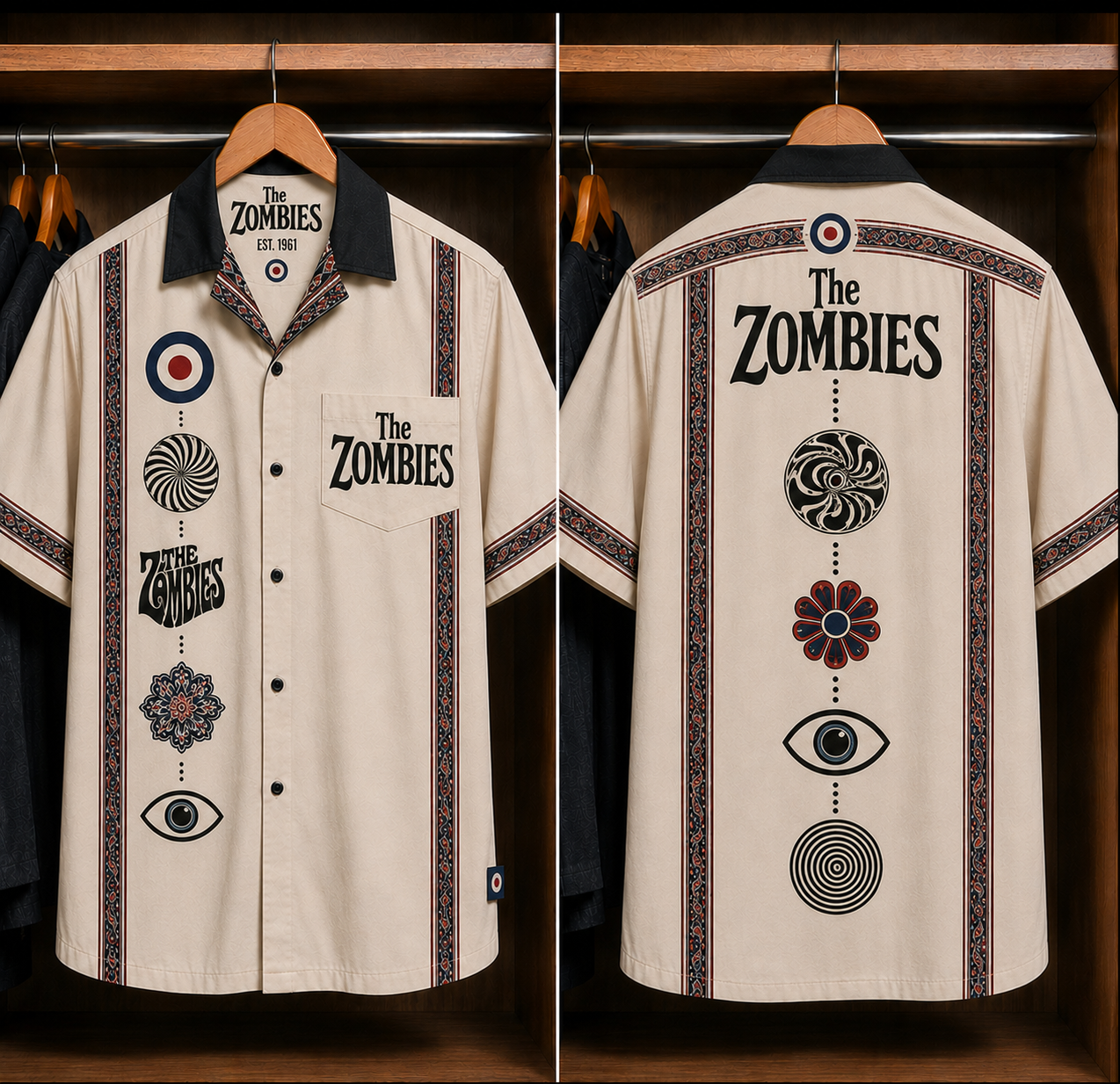 The Zombies Odessey and Oracle Bohemian Hawaiian Shirt - Mexican Inspired Hawaiian Shirt White Version