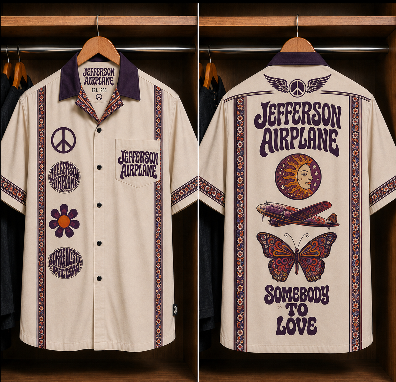 Jefferson Airplane Somebody to Love Bohemian Hawaiian Shirt - Mexican Inspired Hawaiian Shirt White Version