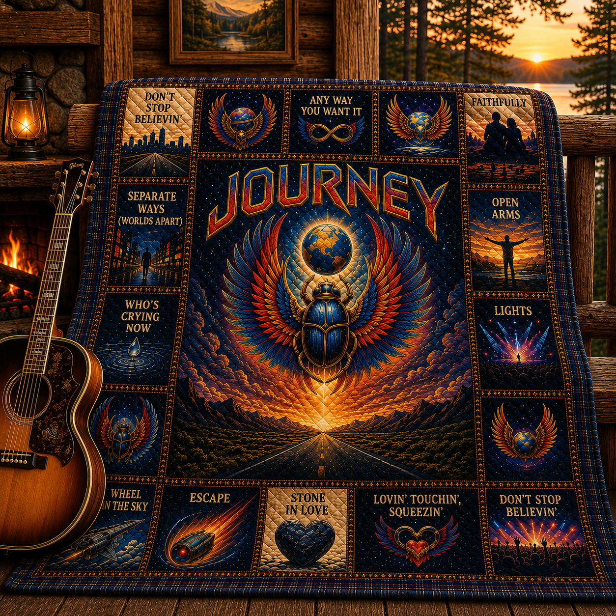 Journey Band Arena Rock Quilt Blanket – Don't Stop Believin' In Every Stitch