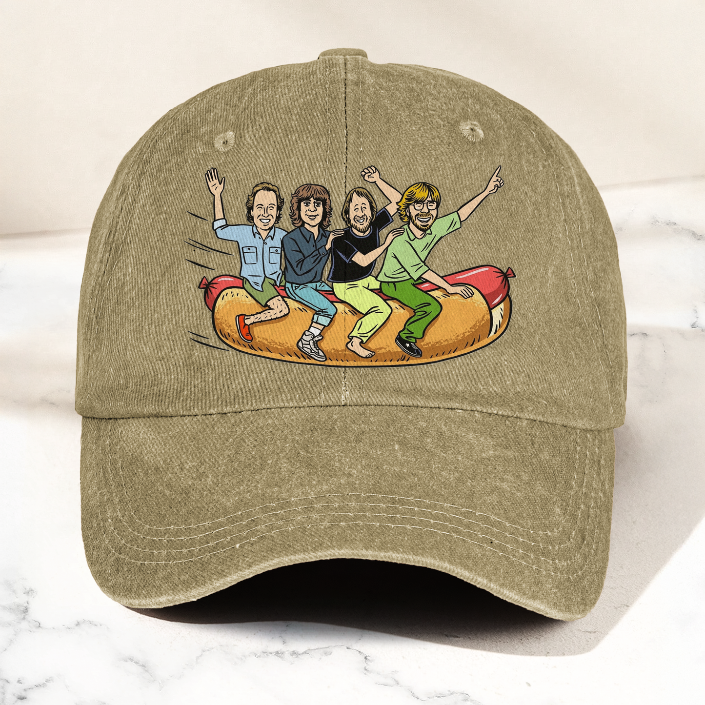 Phish Flying Hot Dog Vintage Denim Cap – Retro Music Band Cap Gift For Dad (With Box)