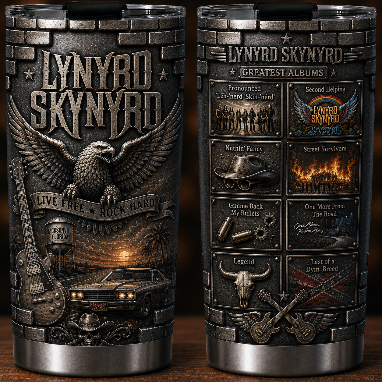 Lynyrd Skynyrd 3D Printed Tumbler - Double Wall Vacuum Insulated Tumbler