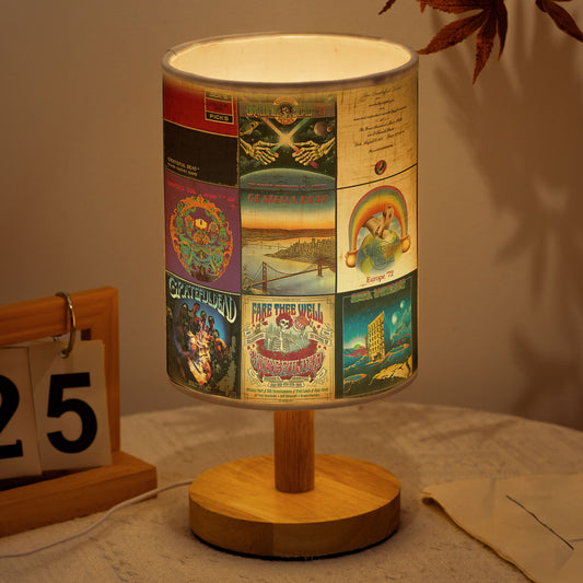 Grateful Dead Album Covers Fabric Lamp – Vintage Rock Band Lamp for Music Lovers, Retro Home Décor Gift