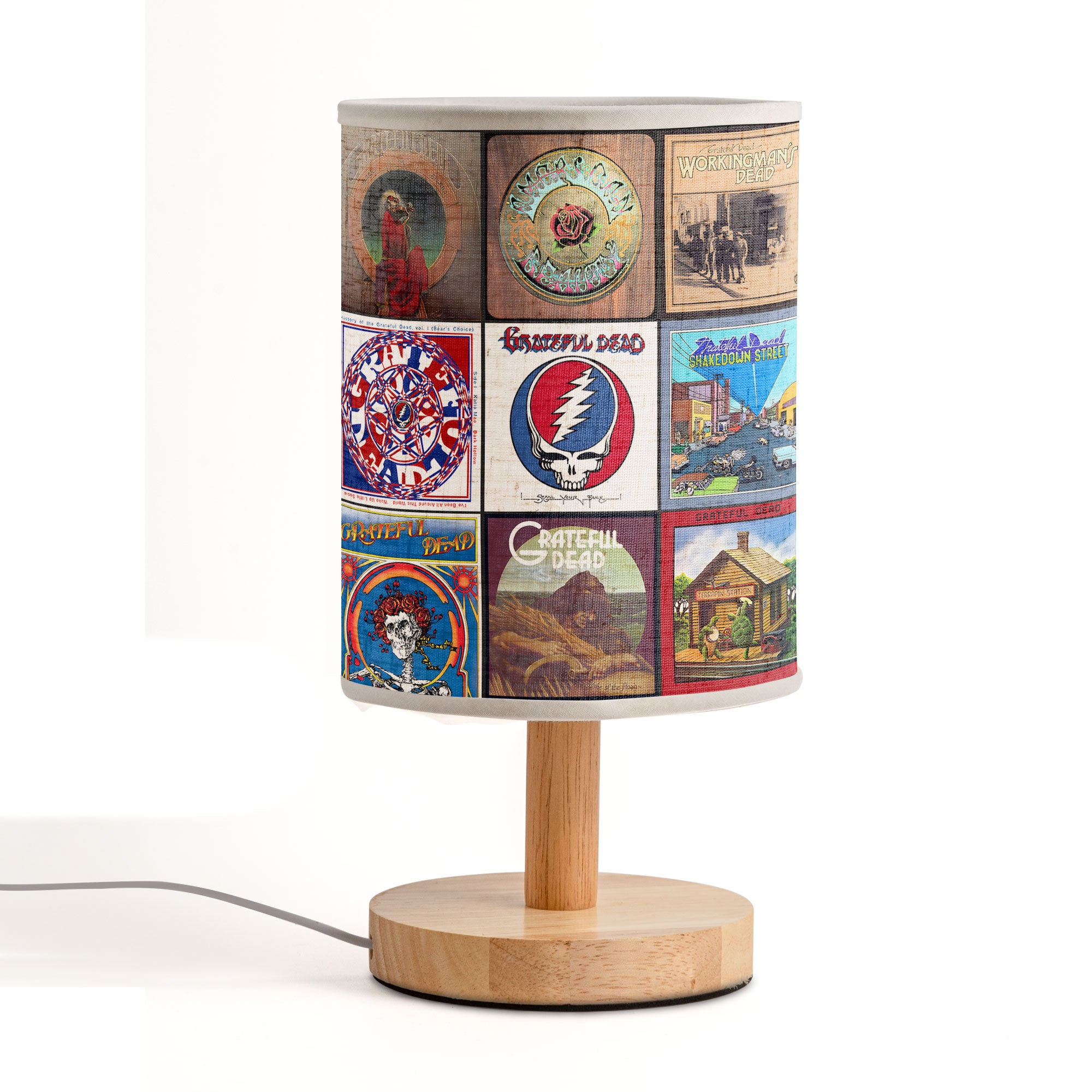 Grateful Dead Album Covers Fabric Lamp – Vintage Rock Band Lamp