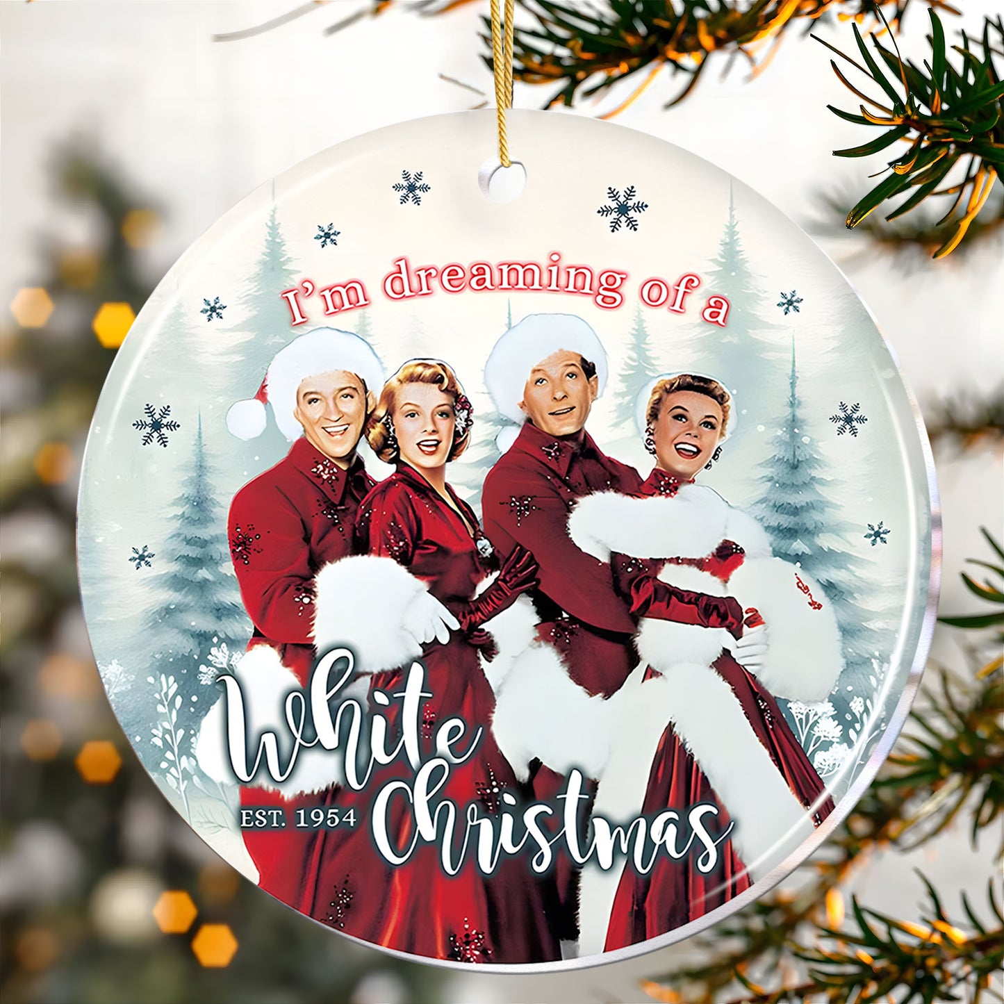 White Christmas Ornament – A Classic Holiday Movie Keepsake
