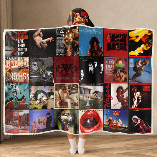 Sammy Hagar Album Art Wearable Hooded Blanket – Rock & Van Halen Fan Gift