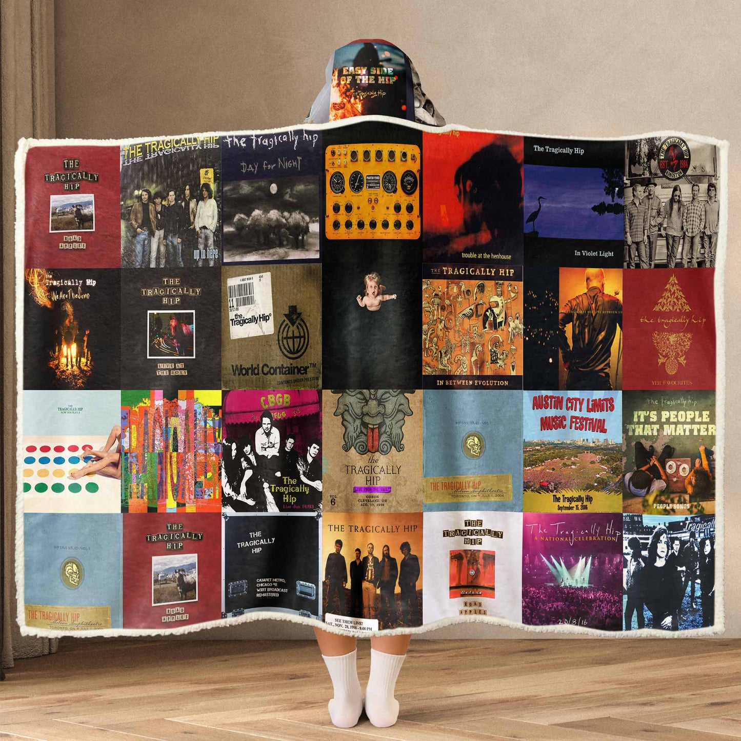 The Tragically Hip Wearable Hooded Blanket – Canadian Rock Heart You Can Wear
