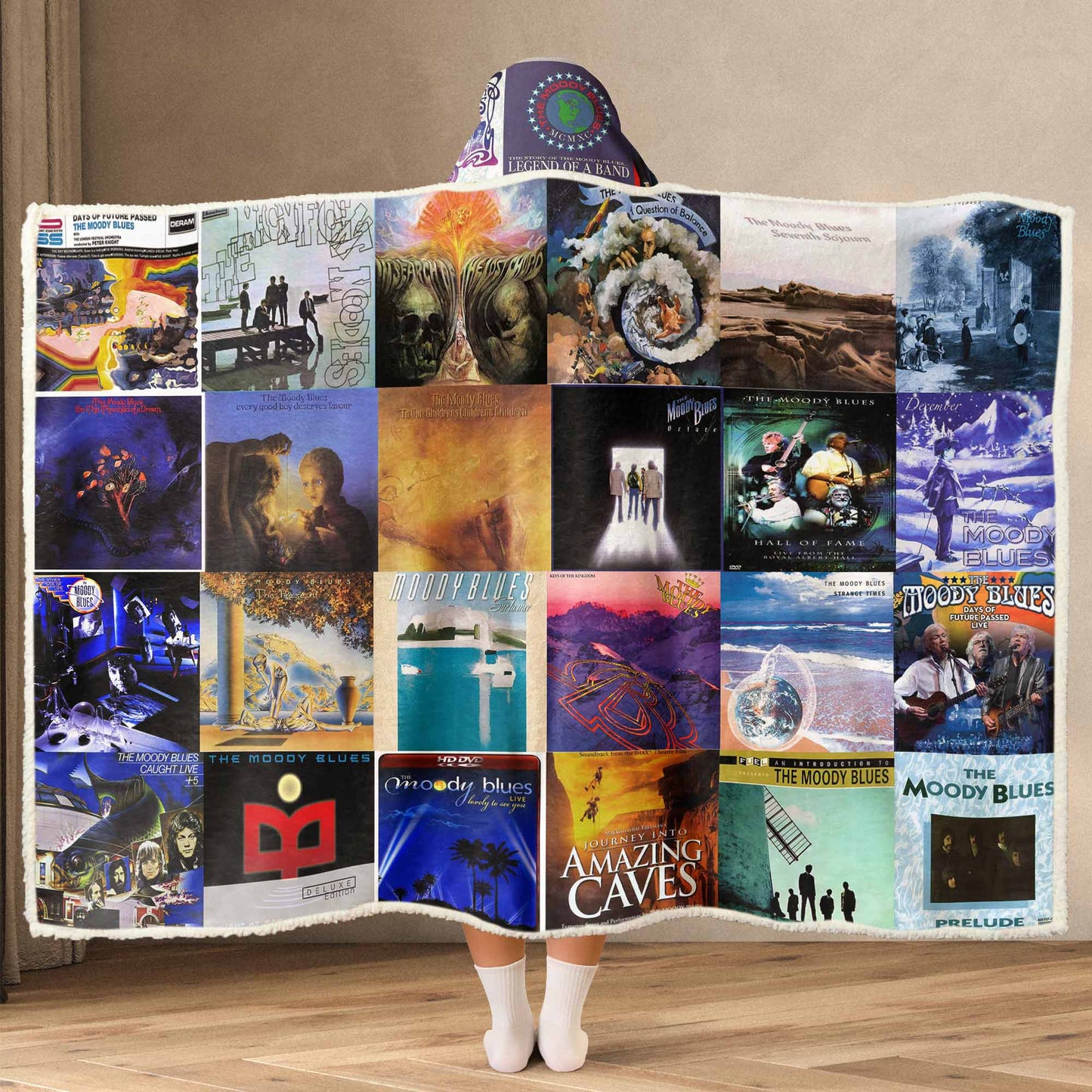 The Moody Blues Wearable Hooded Blanket – Psychedelic Serenity You Can Wear