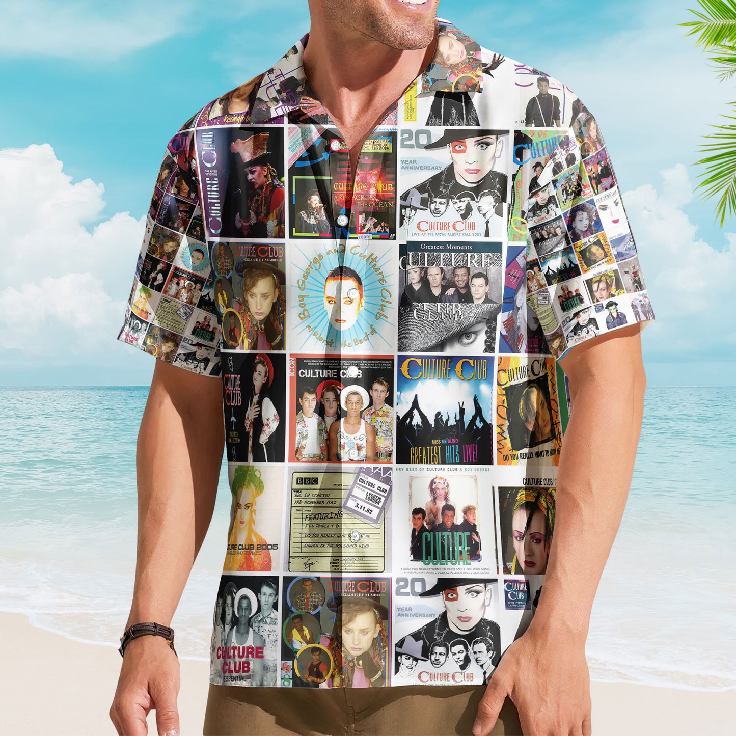 Culture Club Album Collage Hawaiian Shirt – Retro 80s Music Shirt
