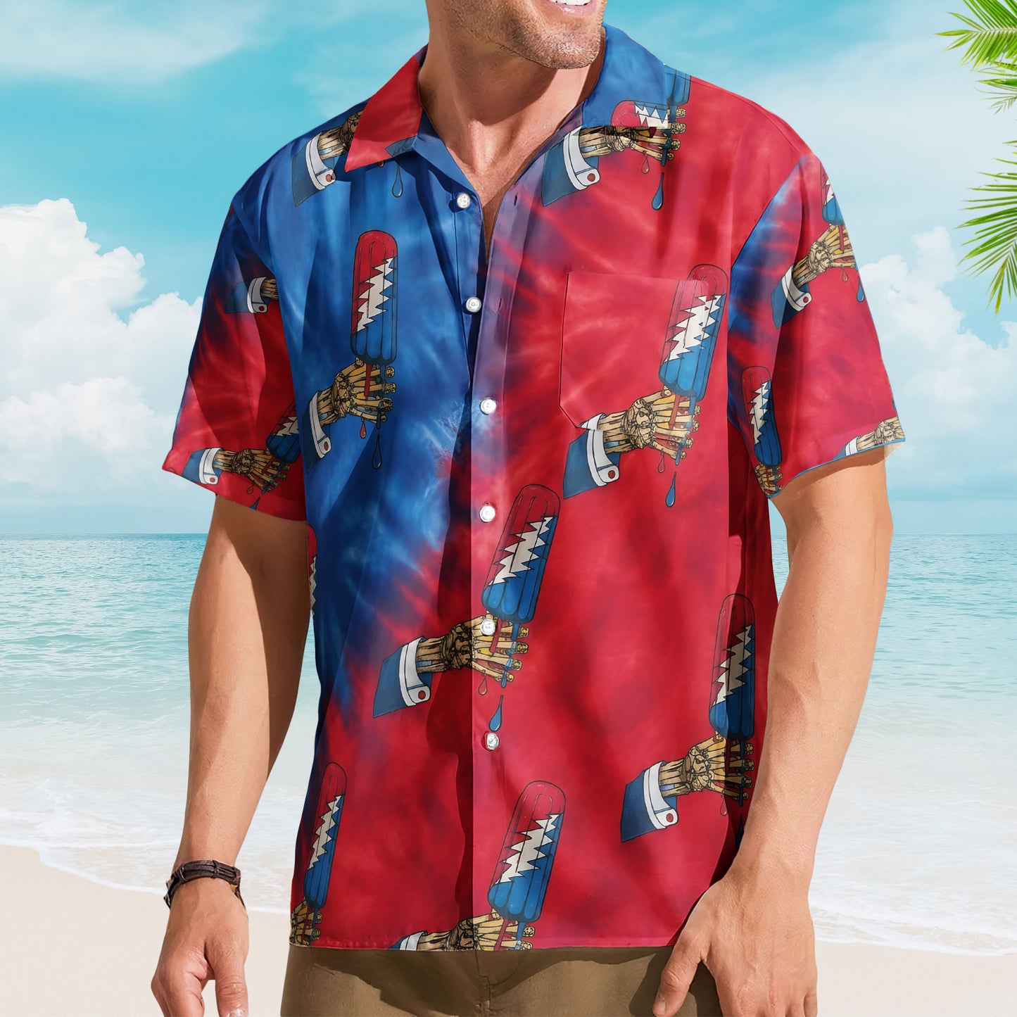 Grateful Dead Skull Logo Hawaiian Shirt – Vintage Psychedelic Rock Band Apparel