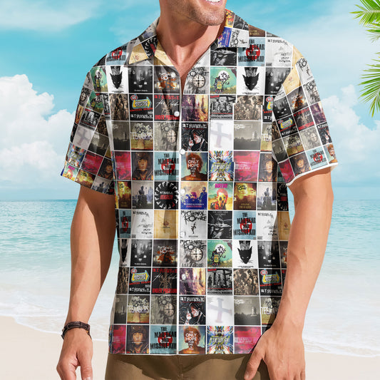 My Chemical Romance Album Cover Collage Hawaiian Shirt - Unisex Pop Punk Music Summer Button Up