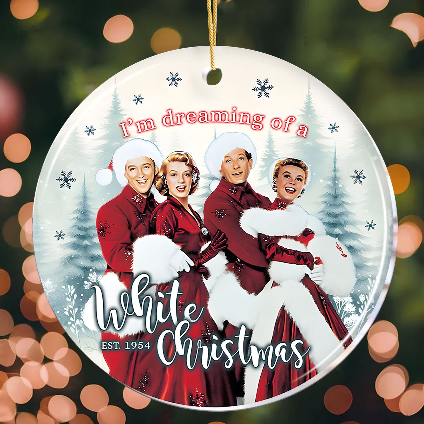 White Christmas Ornament – A Classic Holiday Movie Keepsake