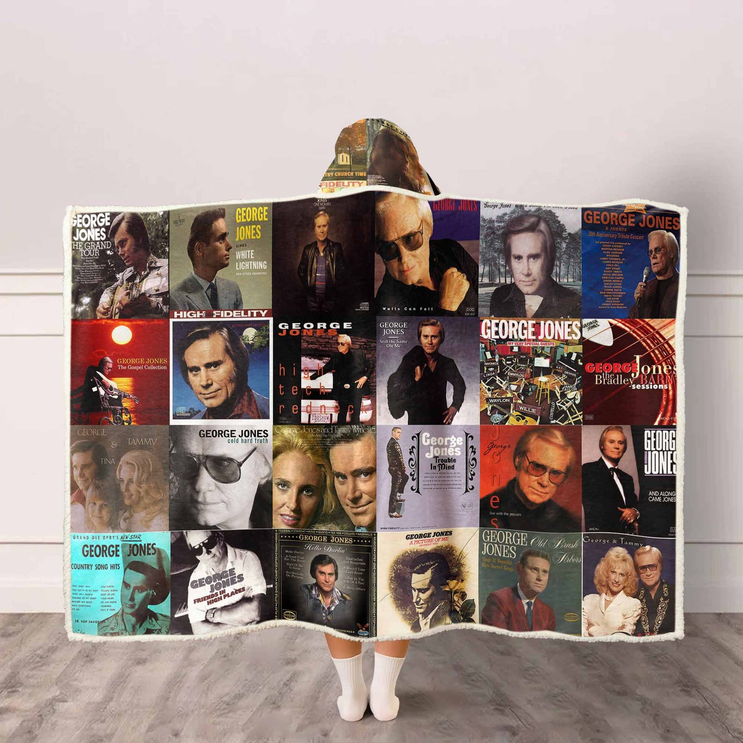 George Jones Wearable Hooded Blanket – Classic Country Warmth You Can Wear