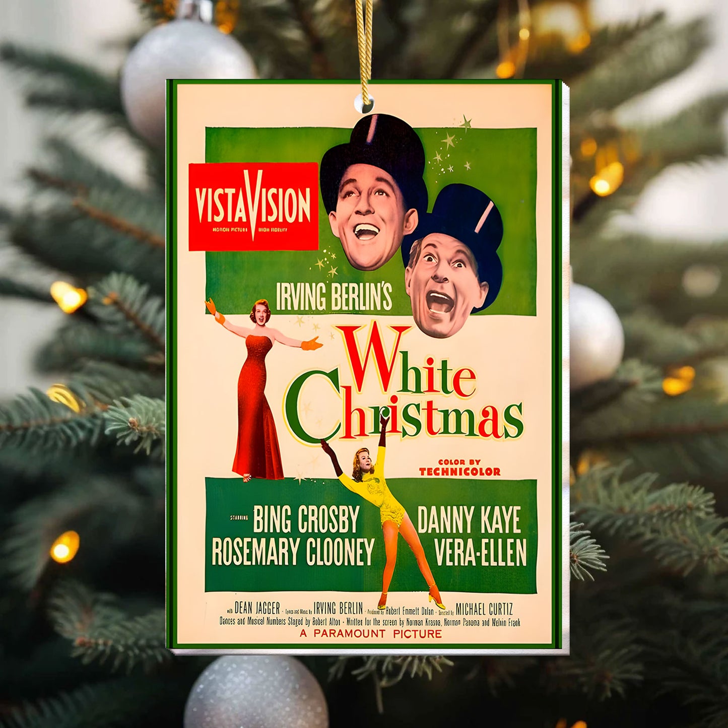 White Christmas Ornament – Vintage Holiday Movie Poster Keepsake