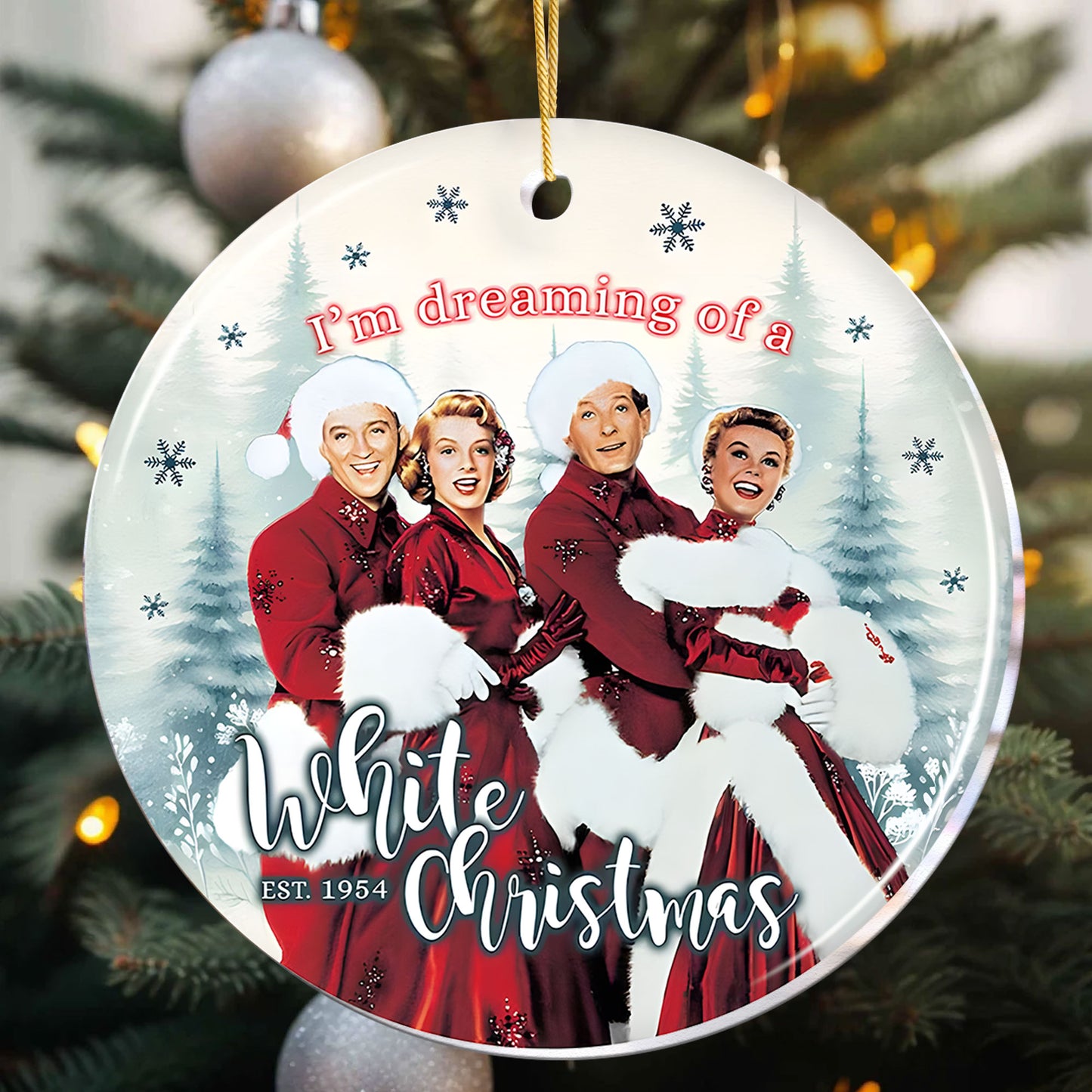 White Christmas Ornament – A Classic Holiday Movie Keepsake
