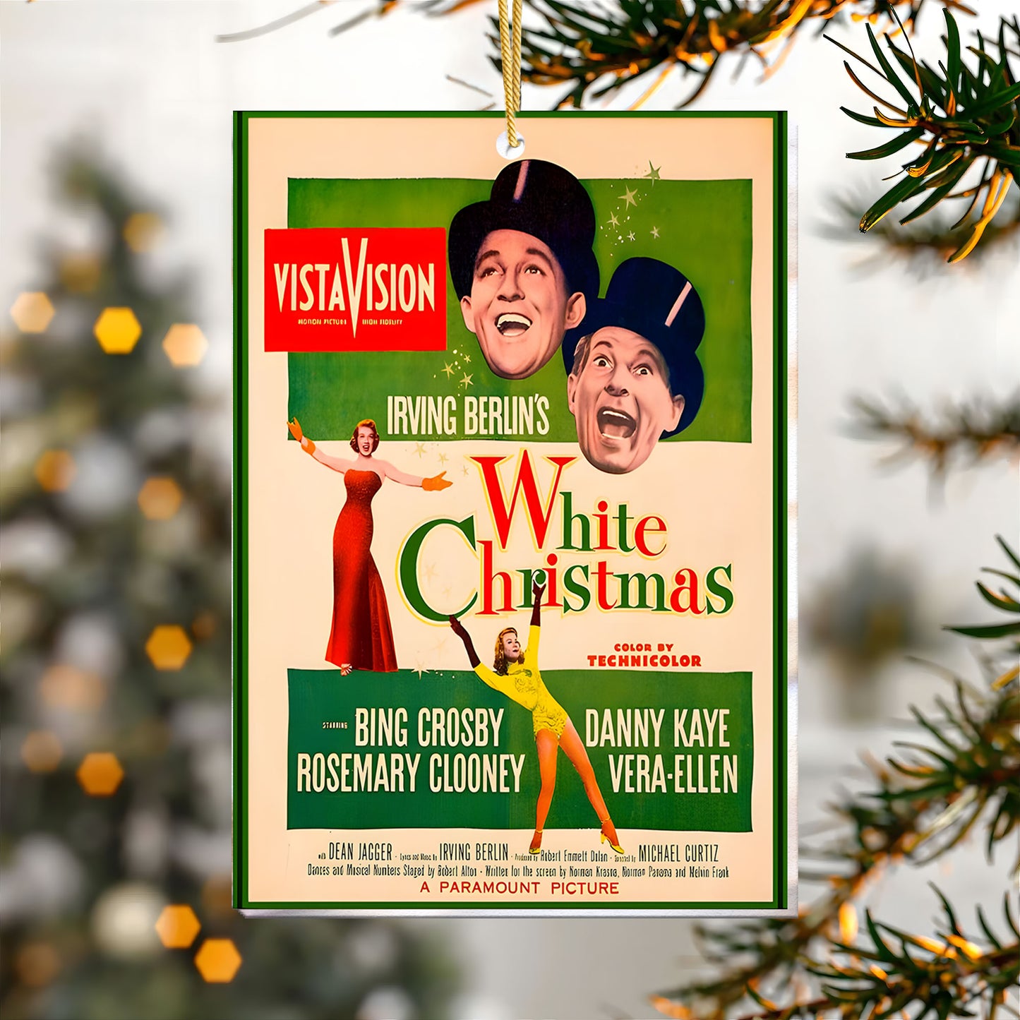White Christmas Ornament – Vintage Holiday Movie Poster Keepsake