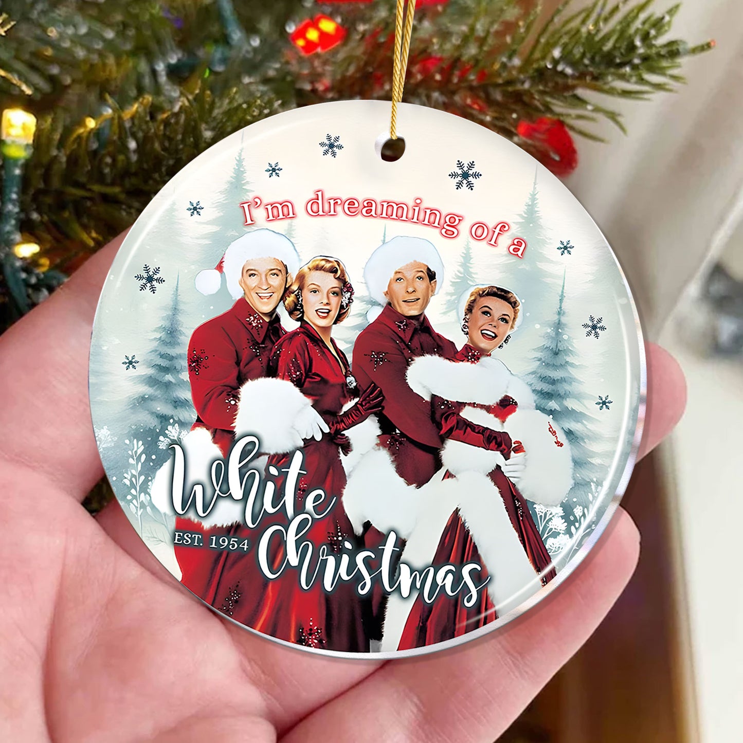 White Christmas Ornament – A Classic Holiday Movie Keepsake