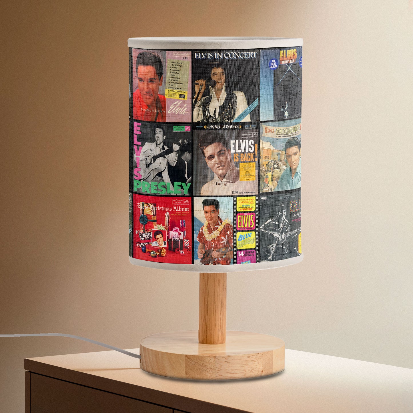King of Rock – Elvis Presley Album Art Fabric Lamp