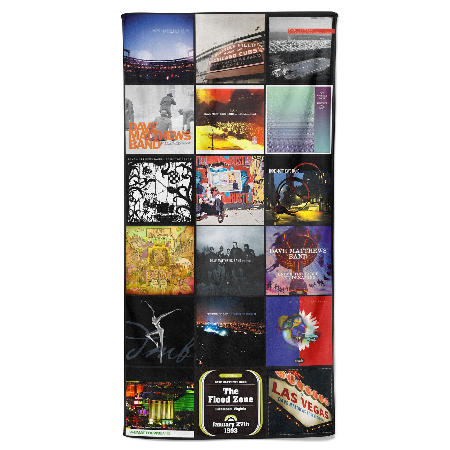 Dave Matthews Band Beach Towel – Album Cover Collage Rock Towel