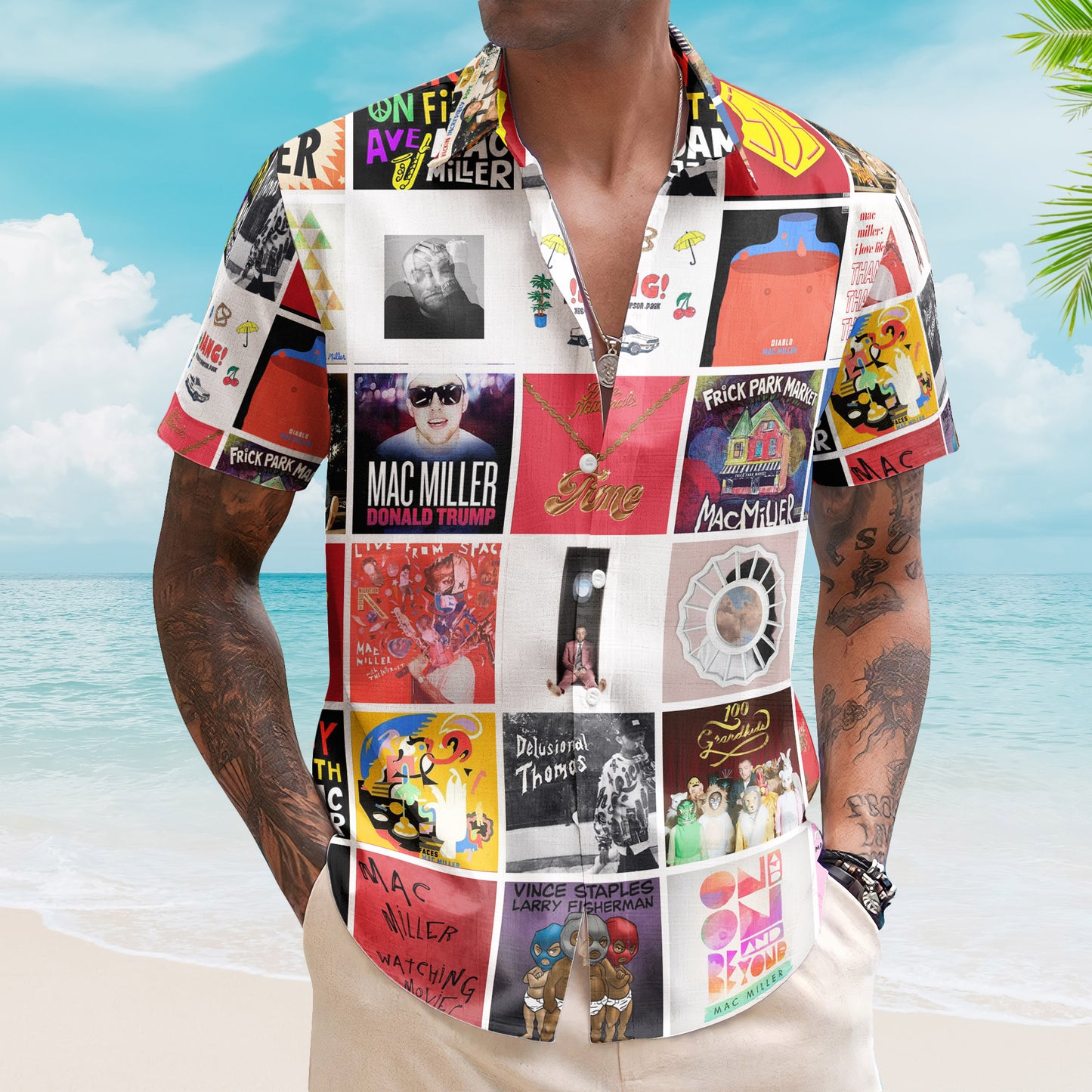 Mac Miller Hawaiian Shirt – Iconic Album Collage Hip-Hop Style