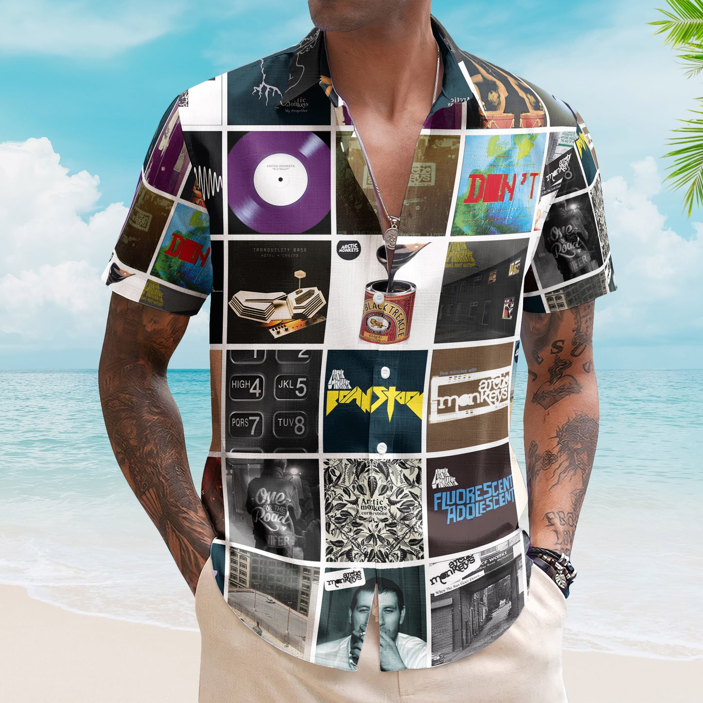 Arctic Monkeys Album Collage Hawaiian Shirt –  Rock Music Band Fan Shirt