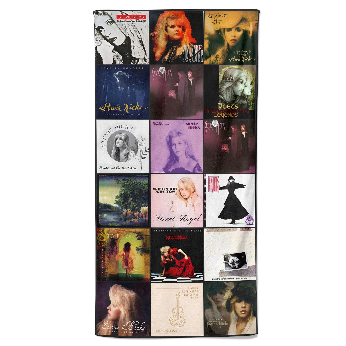 Stevie Nicks 1 Beach Towel – Album Cover Collage Classic Rock Towel