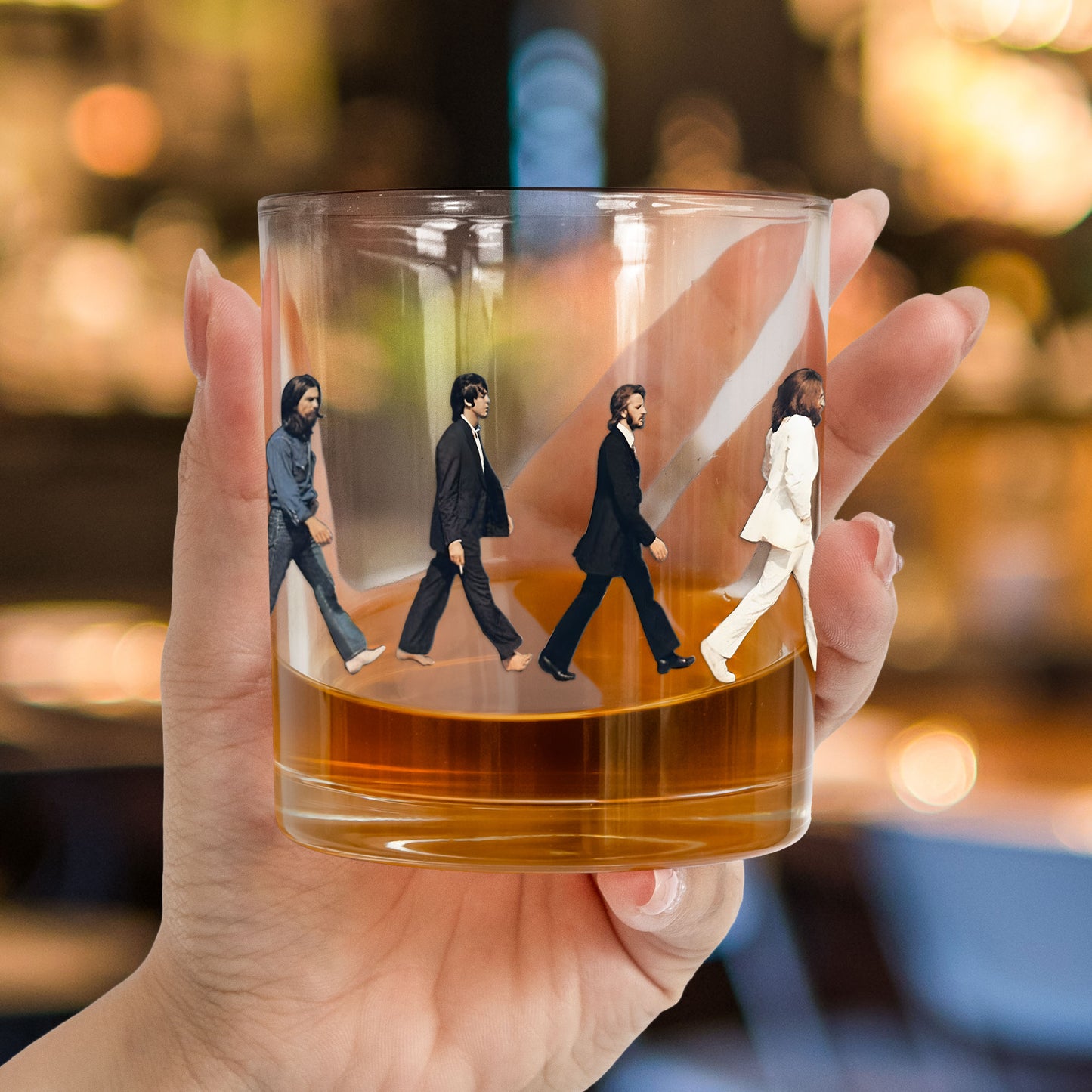 The Beatles Abbey Road Whiskey Glass – Iconic Crosswalk Design ( With Gift Box )
